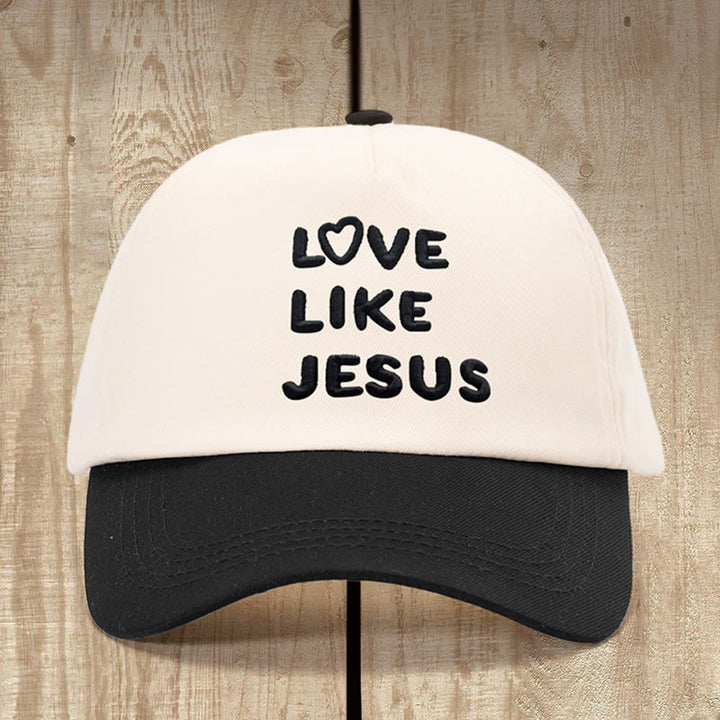 Christianartworkshop Chapeau chaleureux « Aimer comme Jésus » : Un amour fidèle empreint de douceur et de charme - Beige et noir - image 1