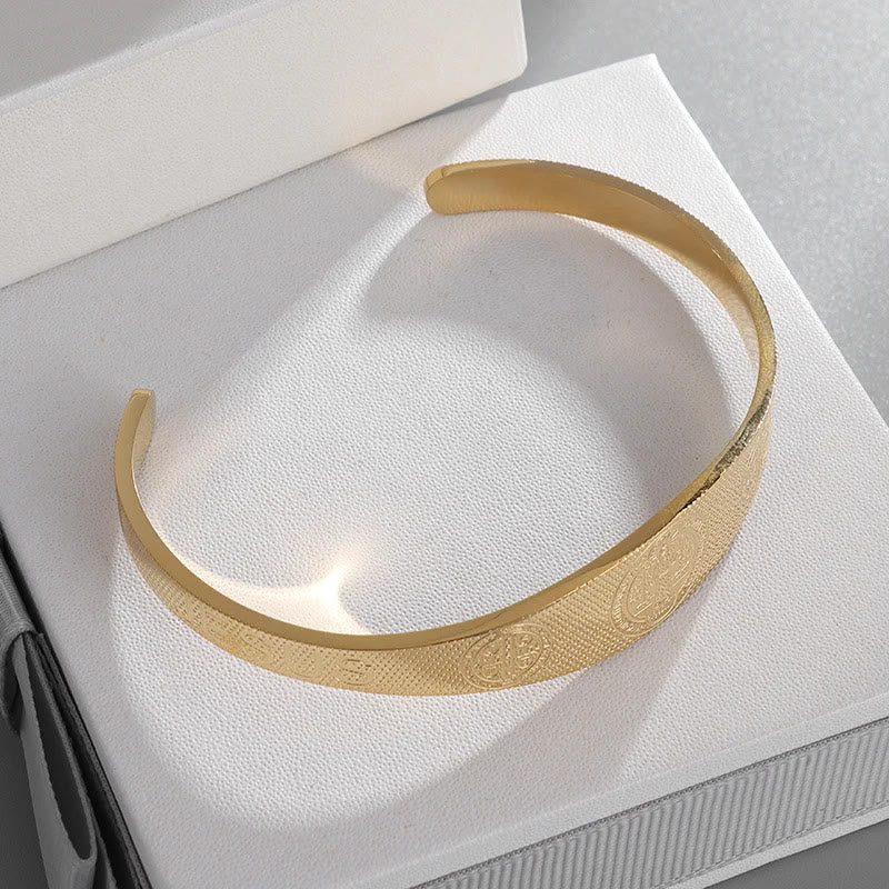 Bracelet manchette Saint Benoît Paix et Protection de Christianartworkshop en or et argent - image 2