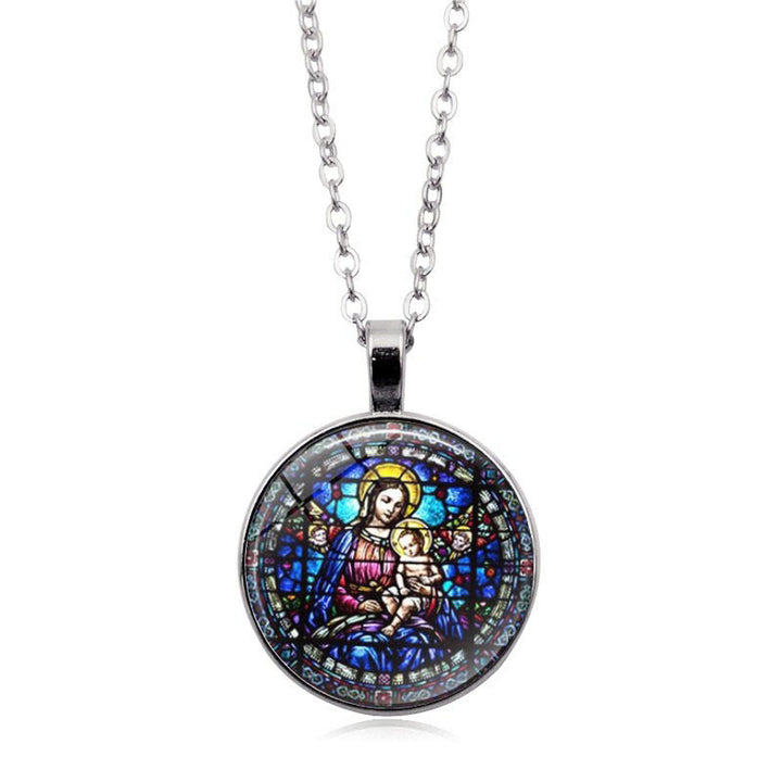 Christianartworkshop Choisissez votre collier « Foi radieuse » : Vierge à l'Enfant ou Roses de Guadalupe - image 4