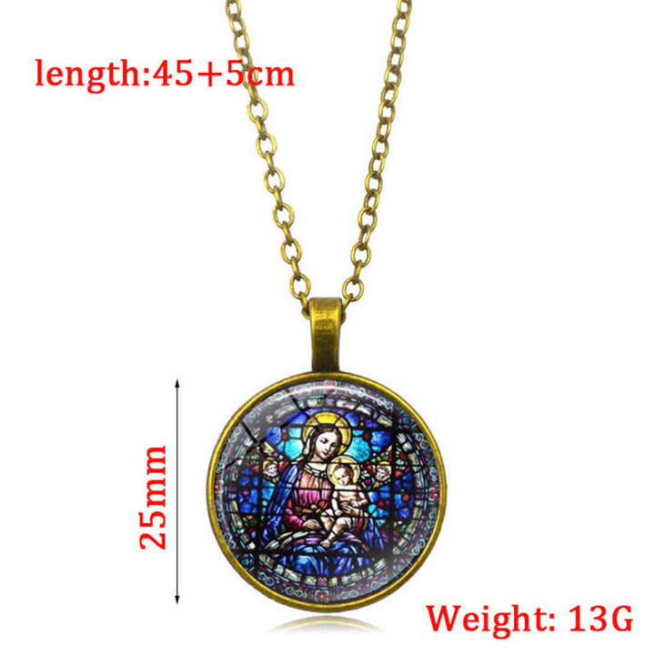 Christianartworkshop Choisissez votre collier « Foi radieuse » : Vierge à l'Enfant ou Roses de Guadalupe - image 5