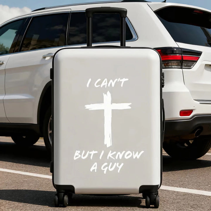 Christianartworkshop Autocollant « Je connais un gars » avec une croix pour ordinateurs portables, carnets et vitres de voiture - image 2
