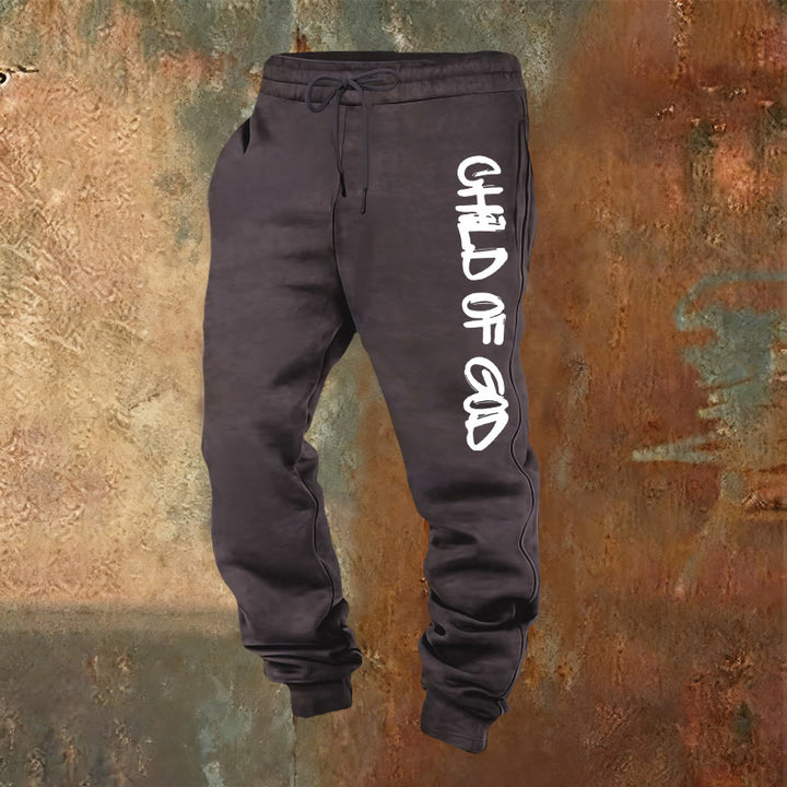 Atelier d'art chrétien - Pantalon de survêtement avec citation « Enfant de Dieu » inspirée par la foi et en caractères gras - Gris foncé - 2XL - image 20