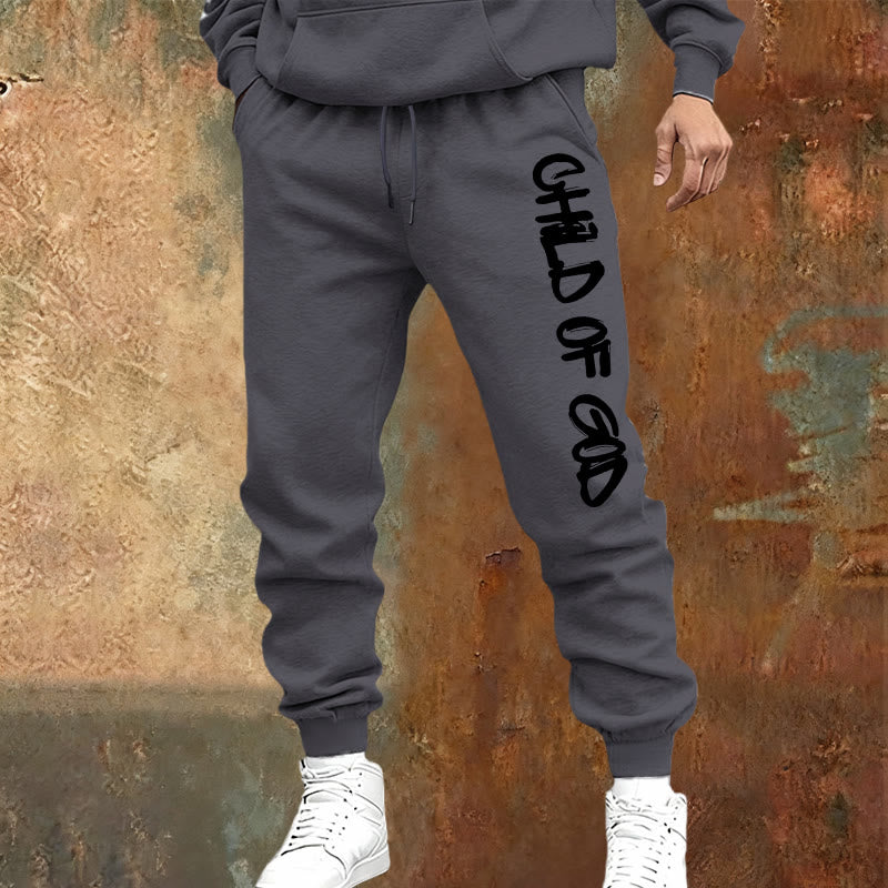 Atelier d'art chrétien - Pantalon de survêtement avec citation « Enfant de Dieu » inspirée par la foi et en caractères gras - image 13