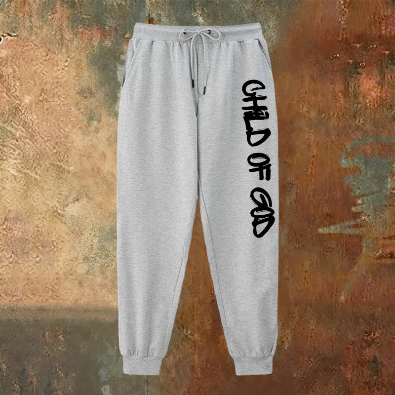 Atelier d'art chrétien - Pantalon de survêtement avec citation « Enfant de Dieu » inspirée par la foi et en caractères gras - image 10
