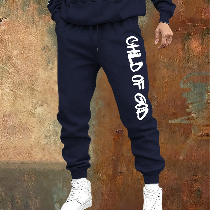 Atelier d'art chrétien - Pantalon de survêtement avec citation « Enfant de Dieu » inspirée par la foi et en caractères gras - image 5