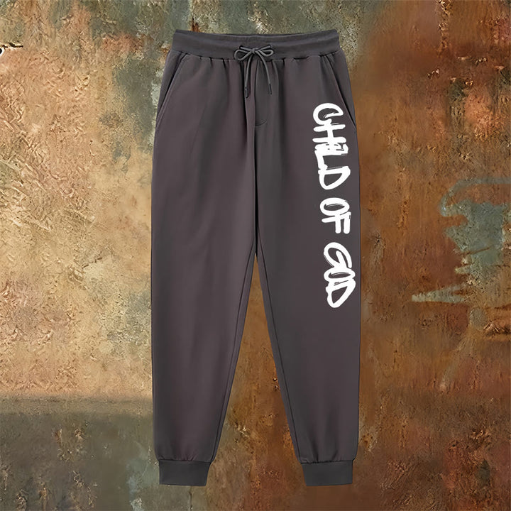 Atelier d'art chrétien - Pantalon de survêtement avec citation « Enfant de Dieu » inspirée par la foi et en caractères gras - image 22