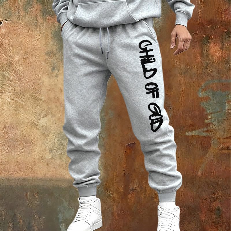 Atelier d'art chrétien - Pantalon de survêtement avec citation « Enfant de Dieu » inspirée par la foi et en caractères gras - image 9