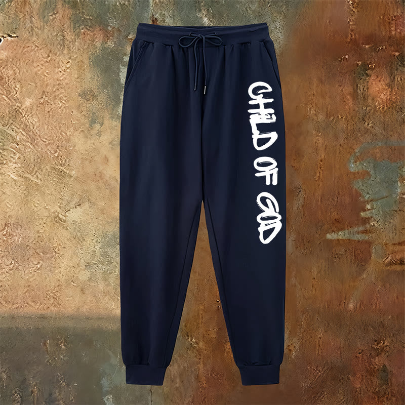 Atelier d'art chrétien - Pantalon de survêtement avec citation « Enfant de Dieu » inspirée par la foi et en caractères gras - image 6