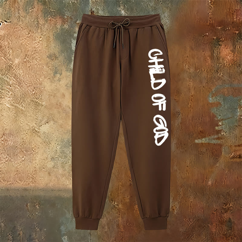 Atelier d'art chrétien - Pantalon de survêtement avec citation « Enfant de Dieu » inspirée par la foi et en caractères gras - image 18