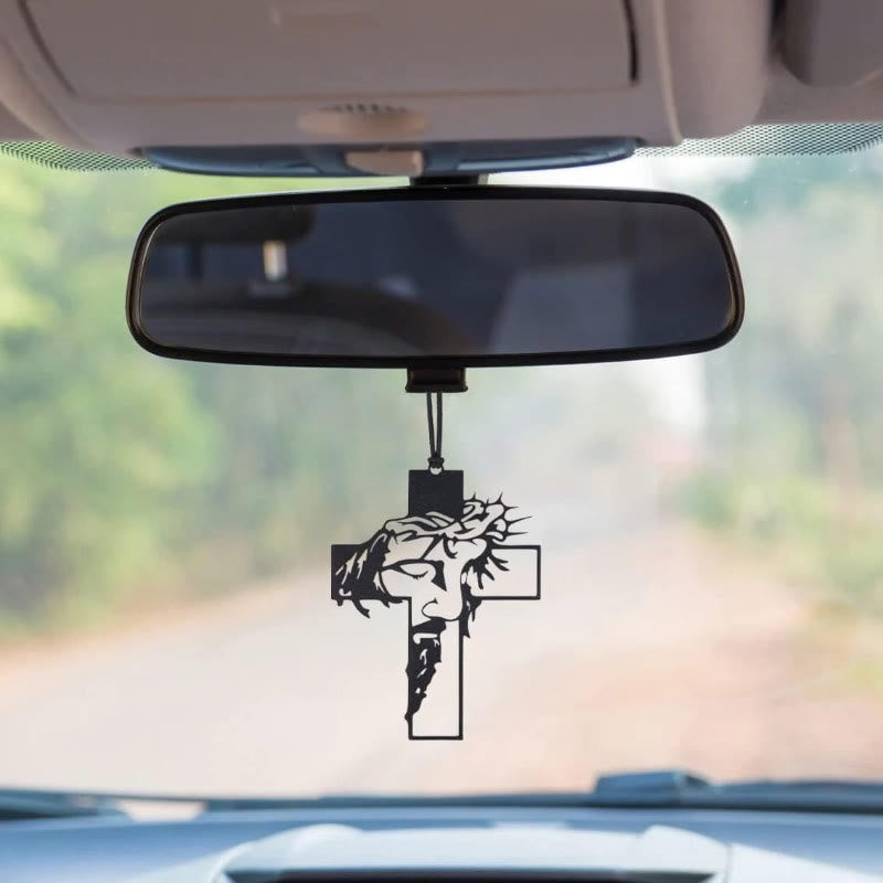 Christianartworkshop Pendentif Croix Couronne d'épines de Jésus, compagnon de voyage - image 0