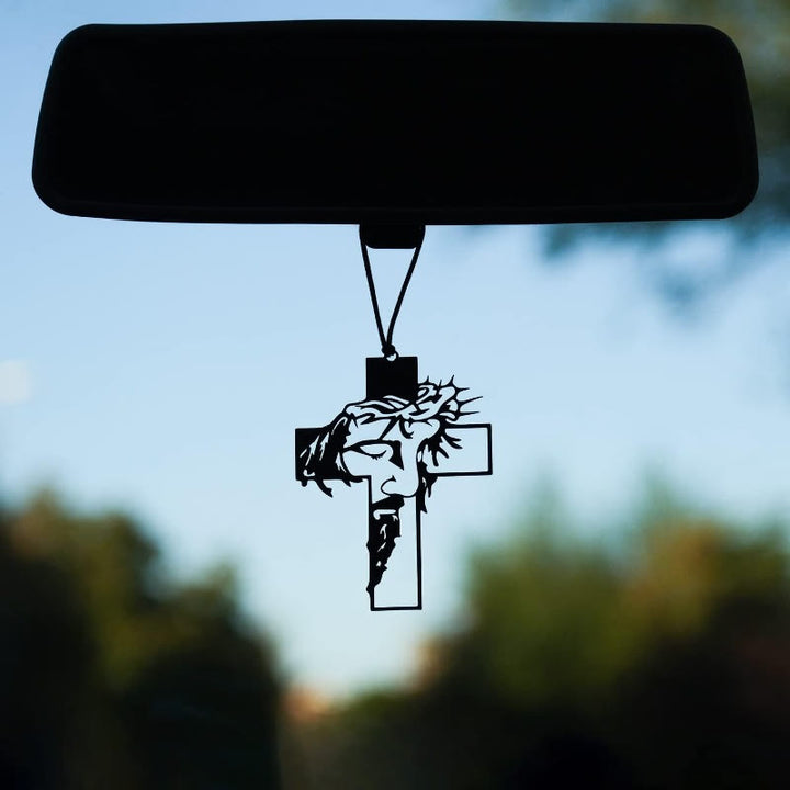 Christianartworkshop Pendentif Croix Couronne d'épines de Jésus, compagnon de voyage - image 2