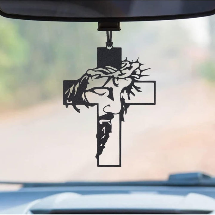 Christianartworkshop Pendentif Croix Couronne d'épines de Jésus, compagnon de voyage - Jésus avec des épines - image 1