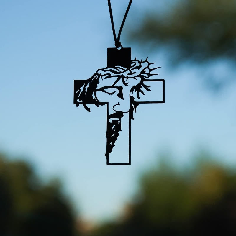 Christianartworkshop Pendentif Croix Couronne d'épines de Jésus, compagnon de voyage - image 3