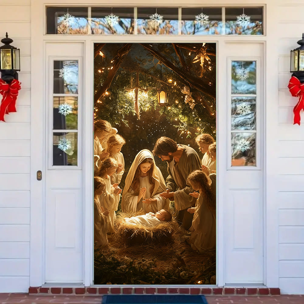 Christianartworkshop Rideau de porte « Midtime de la Sainte Nativité » : Noël fidèle et bénédiction quotidienne - image 3
