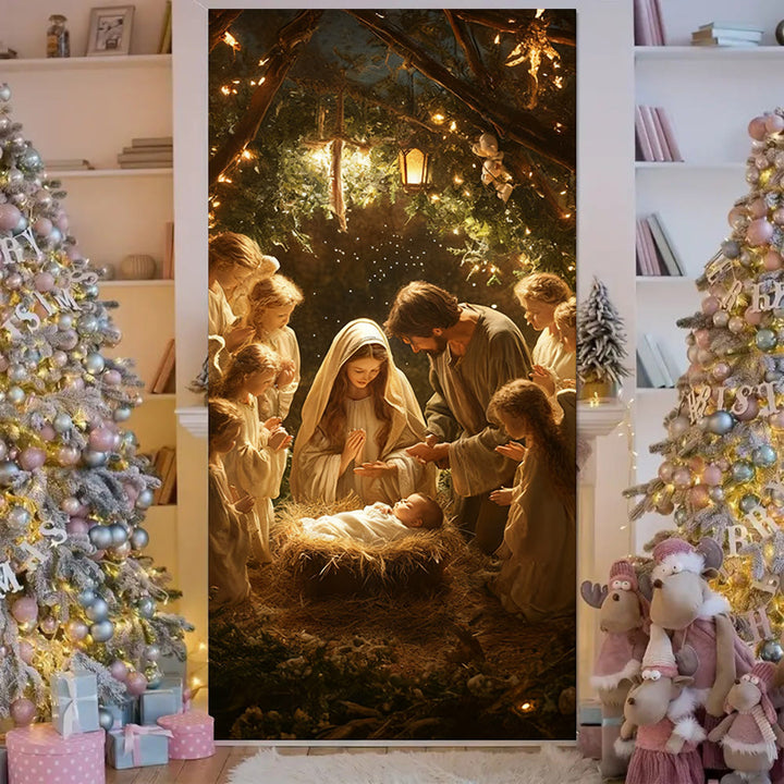 Christianartworkshop Rideau de porte « Midtime de la Sainte Nativité » : Noël fidèle et bénédiction quotidienne - image 2