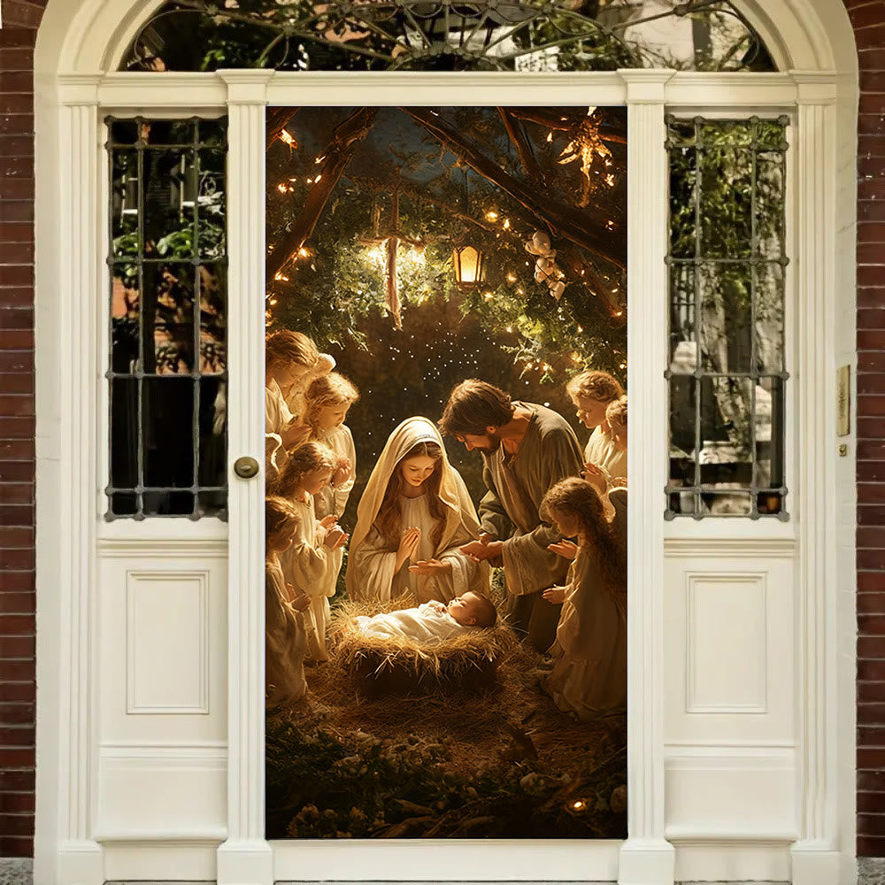 Christianartworkshop Rideau de porte « Midtime de la Sainte Nativité » : Noël fidèle et bénédiction quotidienne - image 4