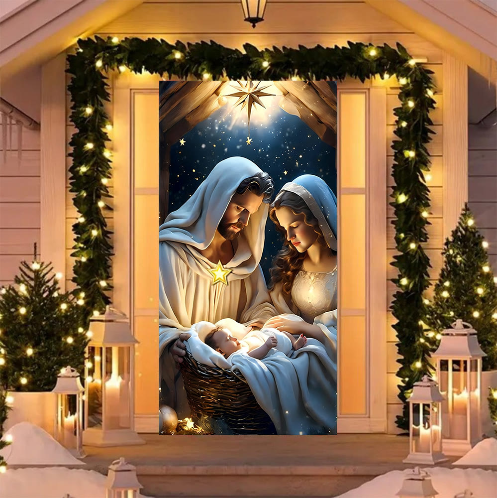 Christianartworkshop Rideau de porte « Crèche divine » : Créez un espace sacré pour Noël à la maison - image 4