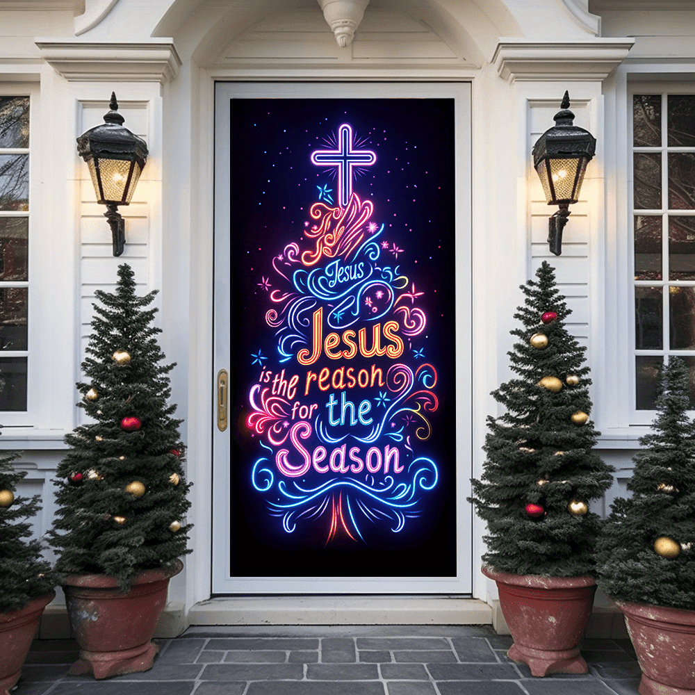 Christianartworkshop Rideau de porte néon Jesus Reason : Compagnon fidèle et ambiance festive au quotidien - image 1
