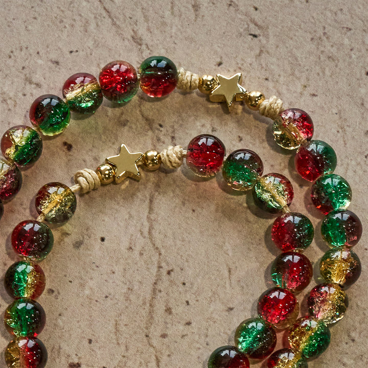 Christianartworkshop Cadeau de Noël : Chapelet de Noël en perles de verre : Médaille Notre-Dame de Guadalupe et crucifix doré - image 13