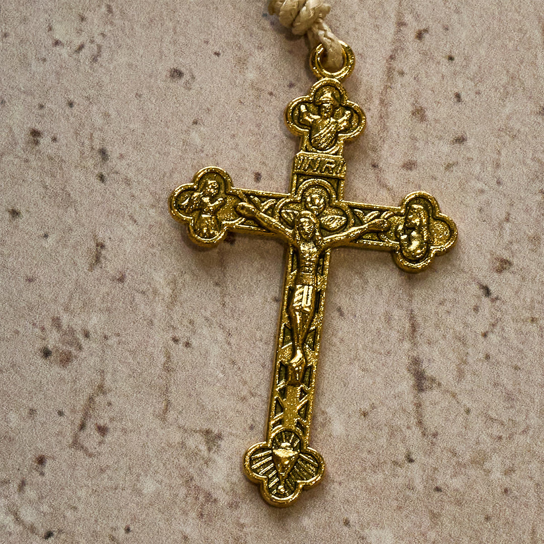 Christianartworkshop Cadeau de Noël : Chapelet de Noël en perles de verre : Médaille Notre-Dame de Guadalupe et crucifix doré - image 14