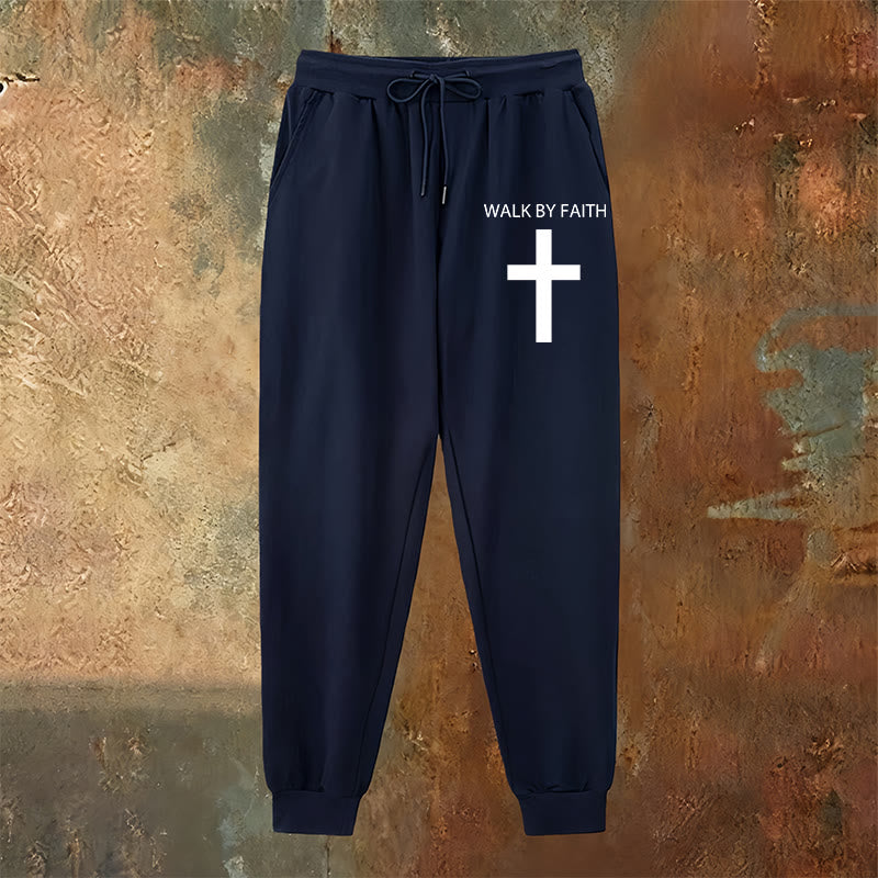 Christianartworkshop Revival Streetwear Walk by Faith Sweatpants : Croix sur la jambe latérale - image 6