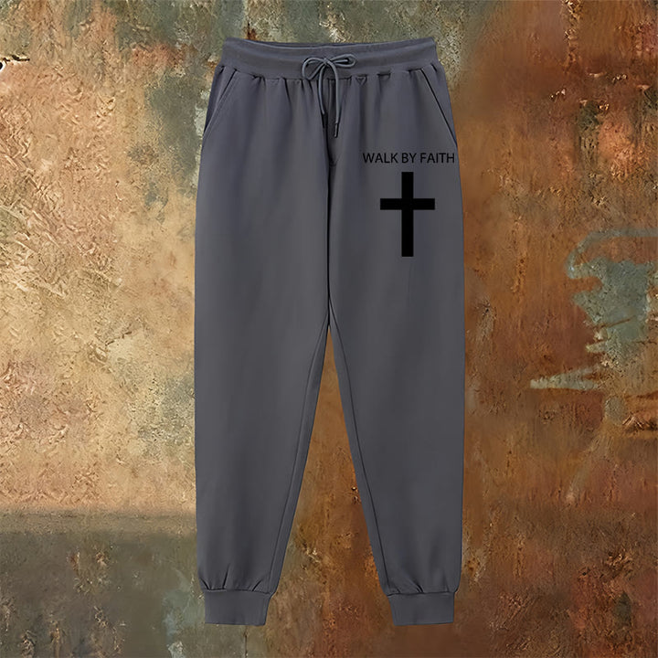 Christianartworkshop Revival Streetwear Walk by Faith Sweatpants : Croix sur la jambe latérale - image 14