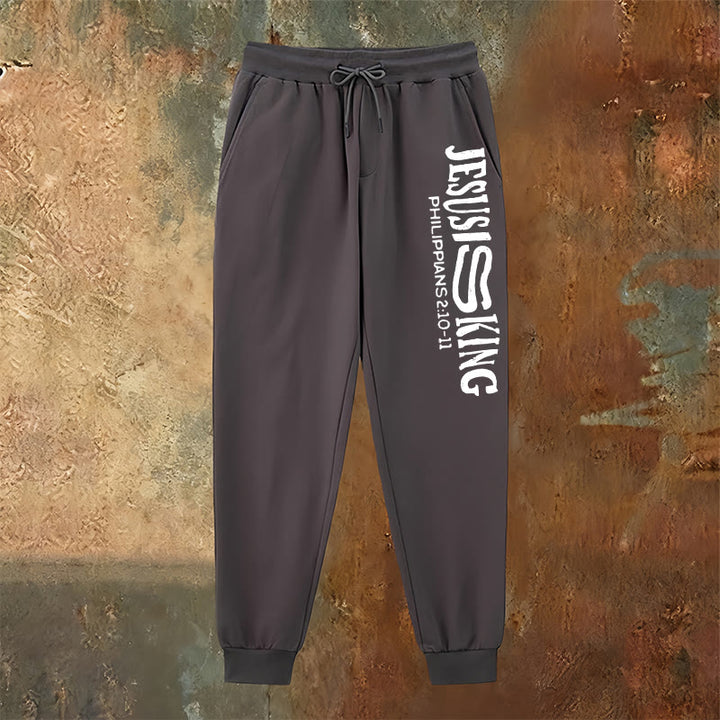 Atelier d'art chrétien - Pantalon de survêtement « Jésus est roi » avec versets bibliques : Kingdom Street Limited - image 22