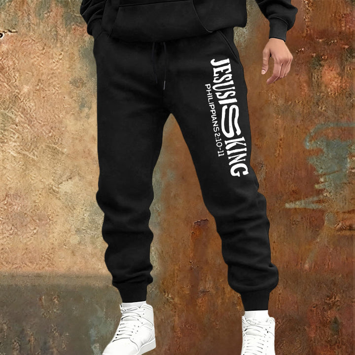 Atelier d'art chrétien - Pantalon de survêtement « Jésus est roi » avec versets bibliques : Kingdom Street Limited - image 5