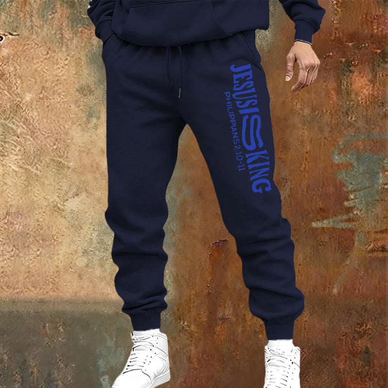 Atelier d'art chrétien - Pantalon de survêtement « Jésus est roi » avec versets bibliques : Kingdom Street Limited - image 9