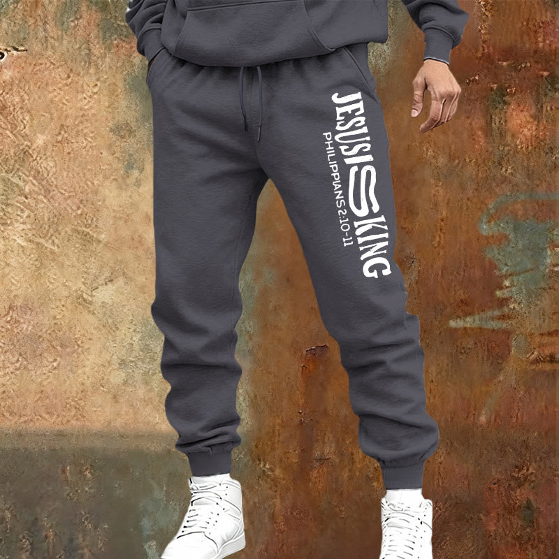 Atelier d'art chrétien - Pantalon de survêtement « Jésus est roi » avec versets bibliques : Kingdom Street Limited - image 13