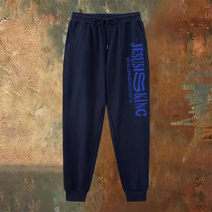 Atelier d'art chrétien - Pantalon de survêtement « Jésus est roi » avec versets bibliques : Kingdom Street Limited - image 10