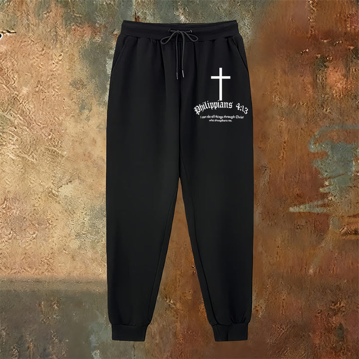 Atelier d'art chrétien Philippiens 4:13 Pantalon de survêtement biblique : Tout par le Christ - image 6