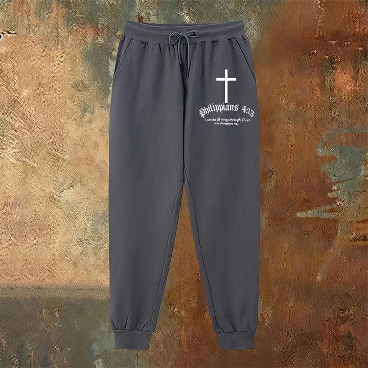 Atelier d'art chrétien Philippiens 4:13 Pantalon de survêtement biblique : Tout par le Christ - image 18