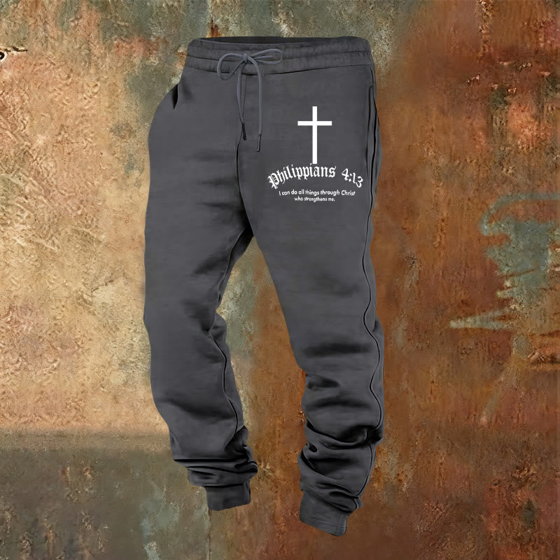 Atelier d'art chrétien Philippiens 4:13 Pantalon de survêtement biblique : Tout par le Christ - image 17