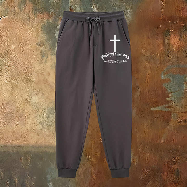 Atelier d'art chrétien Philippiens 4:13 Pantalon de survêtement biblique : Tout par le Christ - image 22