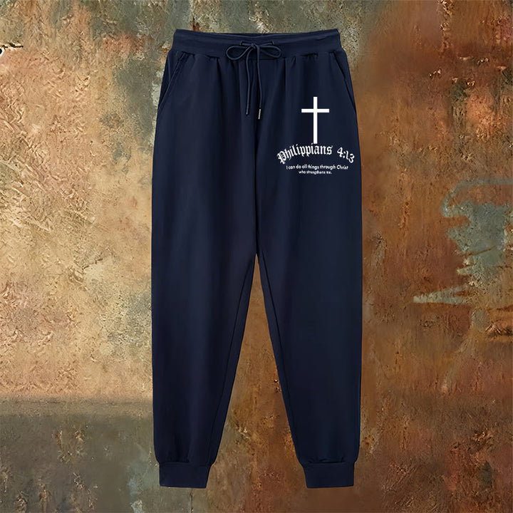 Atelier d'art chrétien Philippiens 4:13 Pantalon de survêtement biblique : Tout par le Christ - image 10