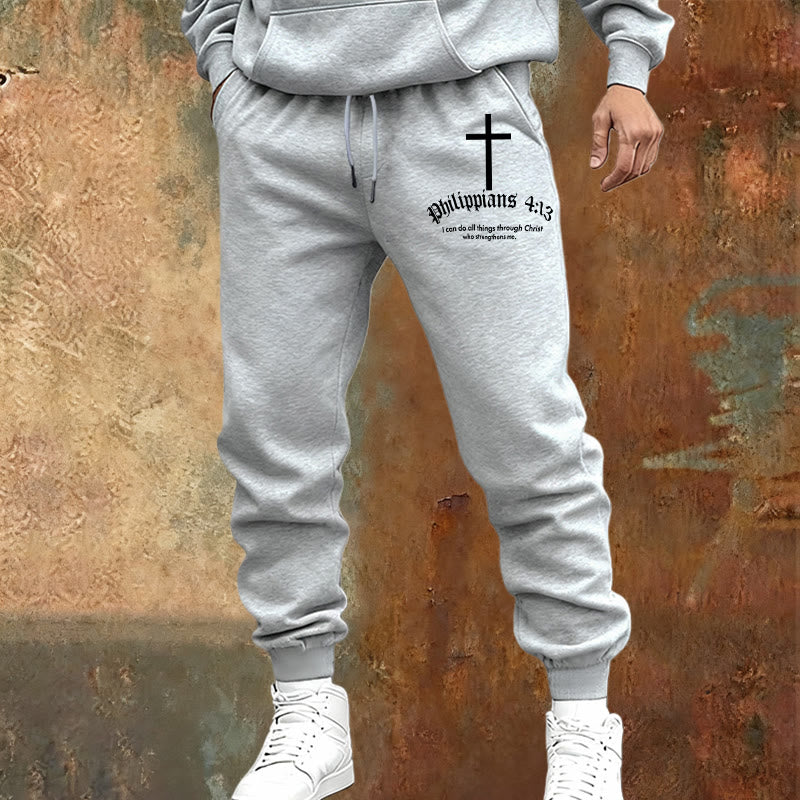 Atelier d'art chrétien Philippiens 4:13 Pantalon de survêtement biblique : Tout par le Christ - image 13