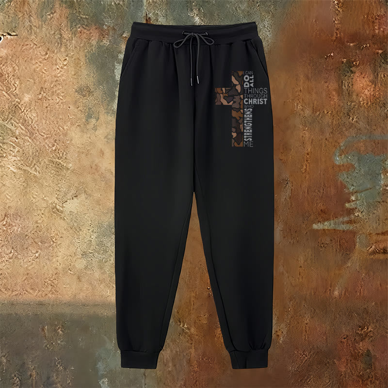 Christianartworkshop Édition Disciple Philippiens 4:13 Pantalon de survêtement camouflage croix de force - image 6