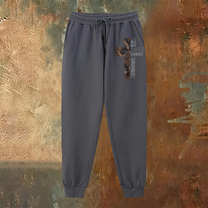 Christianartworkshop Édition Disciple Philippiens 4:13 Pantalon de survêtement camouflage croix de force - image 14