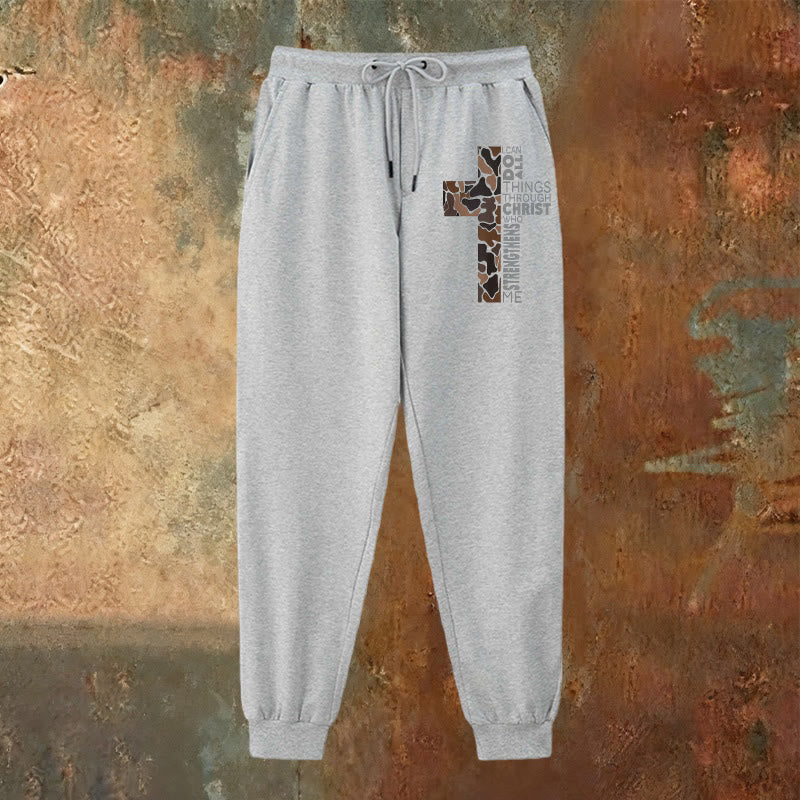 Christianartworkshop Édition Disciple Philippiens 4:13 Pantalon de survêtement camouflage croix de force - image 2