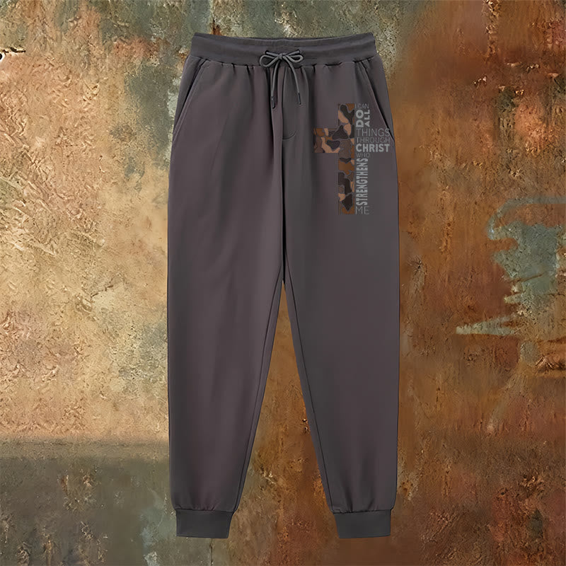 Christianartworkshop Édition Disciple Philippiens 4:13 Pantalon de survêtement camouflage croix de force - image 22