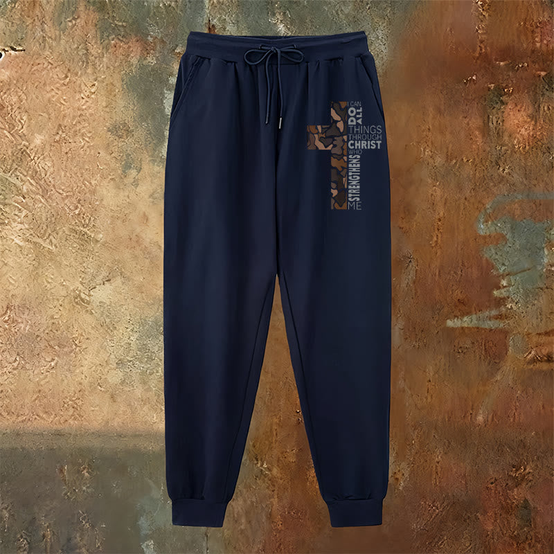 Christianartworkshop Édition Disciple Philippiens 4:13 Pantalon de survêtement camouflage croix de force - image 10