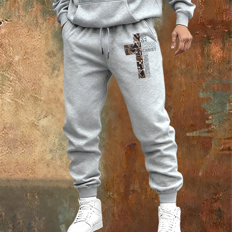 Christianartworkshop Édition Disciple Philippiens 4:13 Pantalon de survêtement camouflage croix de force - image 1