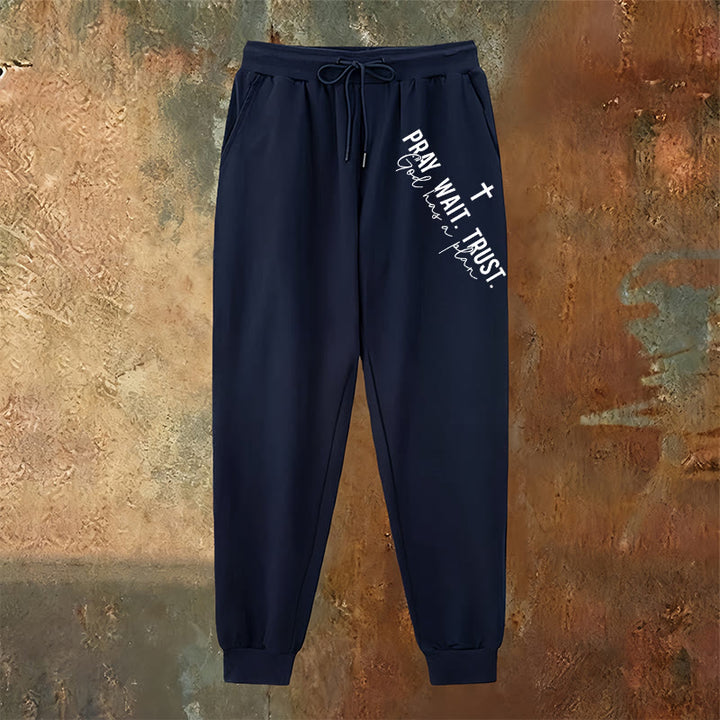 Pantalon de survêtement Christianartworkshop « Prier, Attendre, Faire confiance » : Mantra de foi sur la hanche - image 6