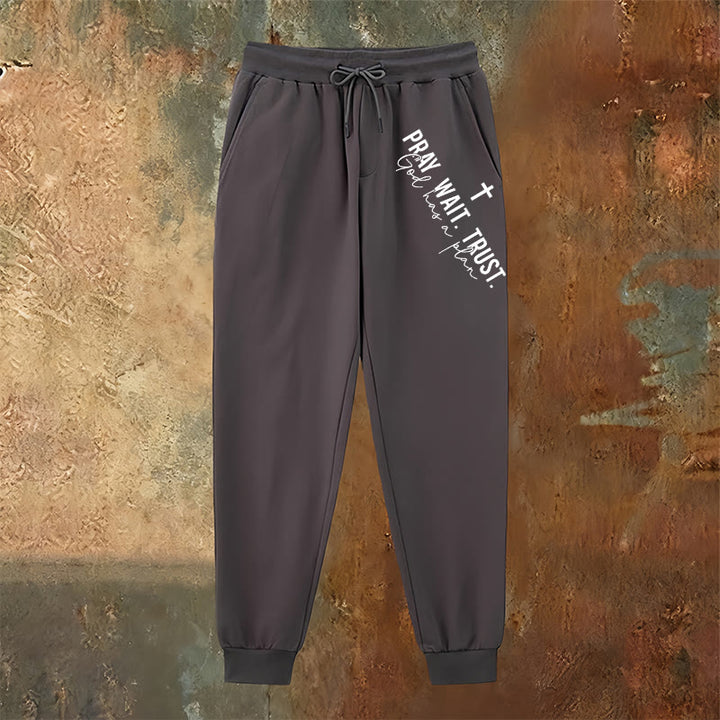 Pantalon de survêtement Christianartworkshop « Prier, Attendre, Faire confiance » : Mantra de foi sur la hanche - image 22