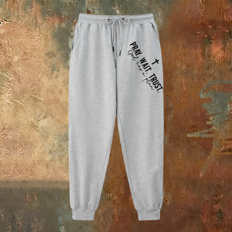 Pantalon de survêtement Christianartworkshop « Prier, Attendre, Faire confiance » : Mantra de foi sur la hanche - image 10