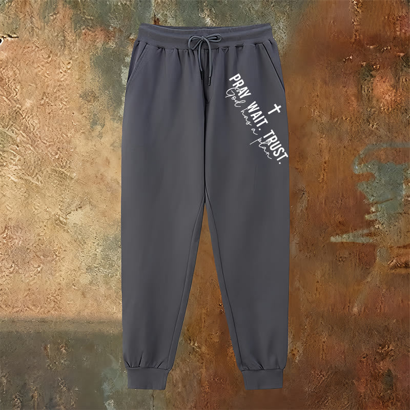Pantalon de survêtement Christianartworkshop « Prier, Attendre, Faire confiance » : Mantra de foi sur la hanche - image 14