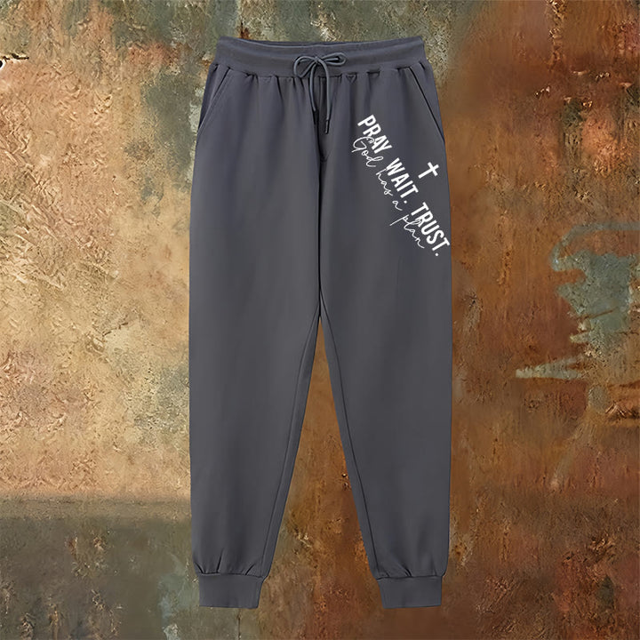 Pantalon de survêtement Christianartworkshop « Prier, Attendre, Faire confiance » : Mantra de foi sur la hanche - image 14