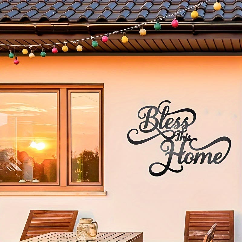 Christianartworkshop Décoration murale en métal « Que cette maison soit bénie » : Foi simple, grâce infinie - image 1