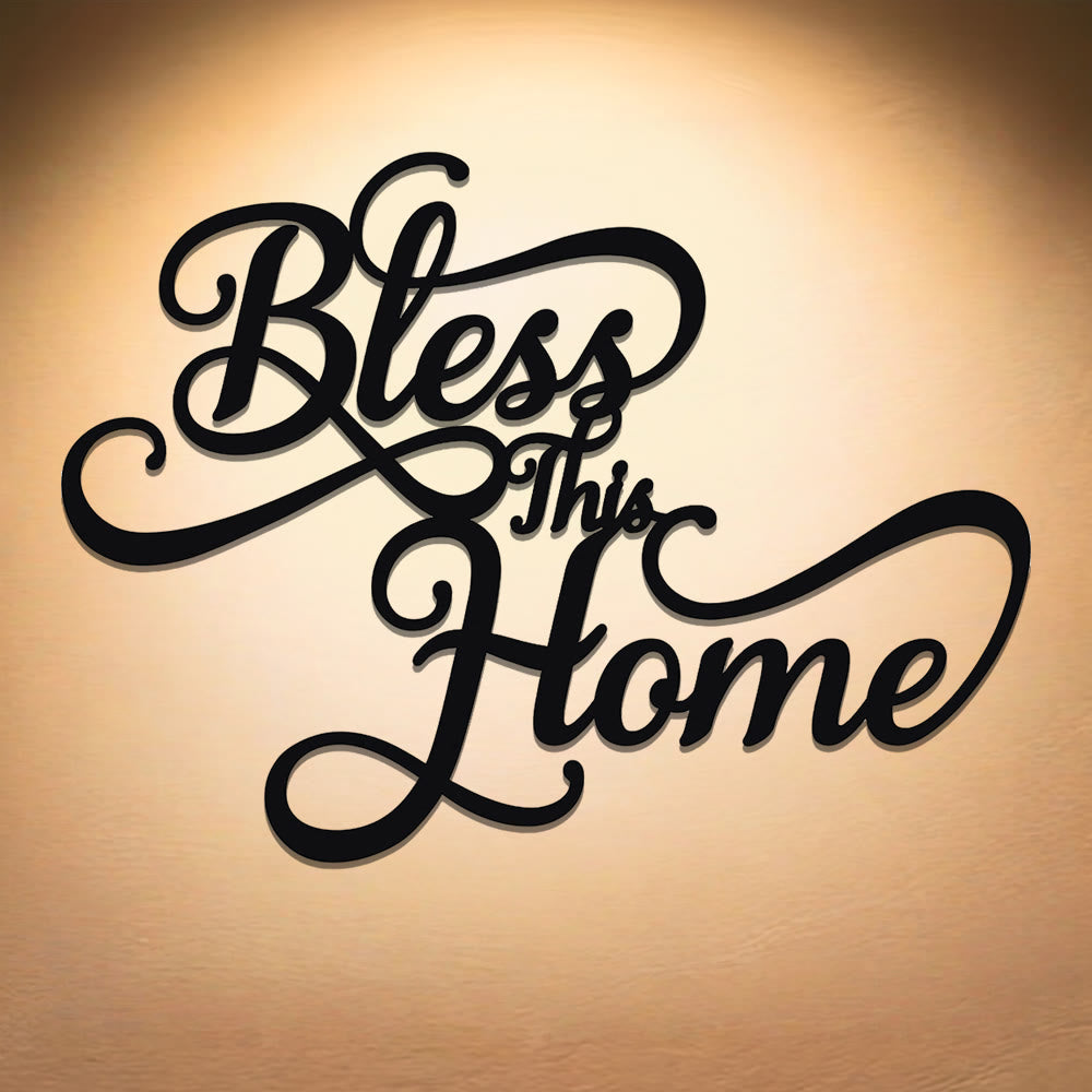 Christianartworkshop Décoration murale en métal « Que cette maison soit bénie » : Foi simple, grâce infinie - 15,75''*12,33''/40*31,33 cm - image 0